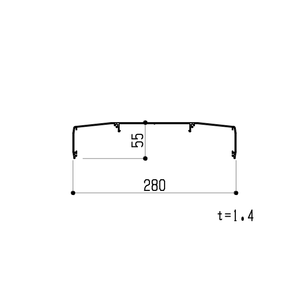 280笠木 KT-JK280 【定尺=4000】