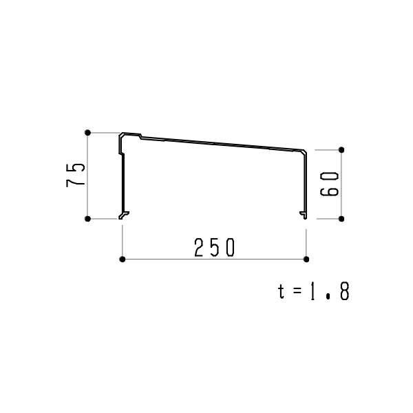 250笠木 KT-CK250 【定尺=4000】