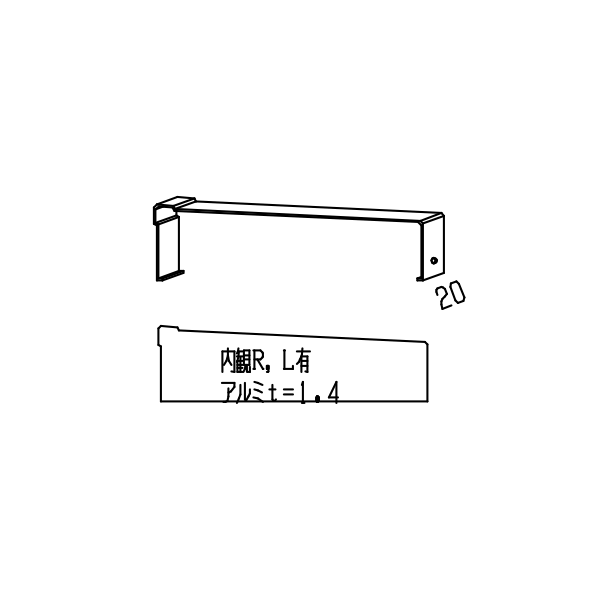 300巾笠木エンドCP（左） B-CE300L 【1個】