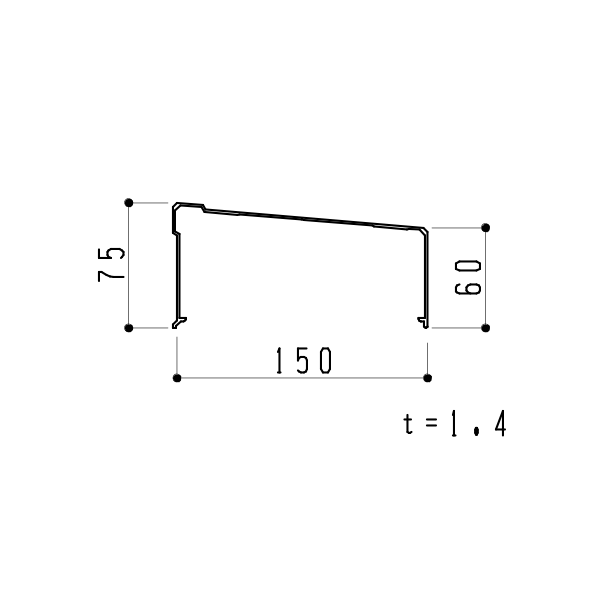 150笠木 KT-CK150 【定尺=4000】