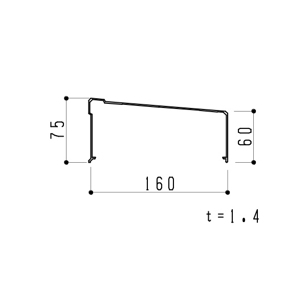 160笠木 KT-CK160 【定尺=4000】