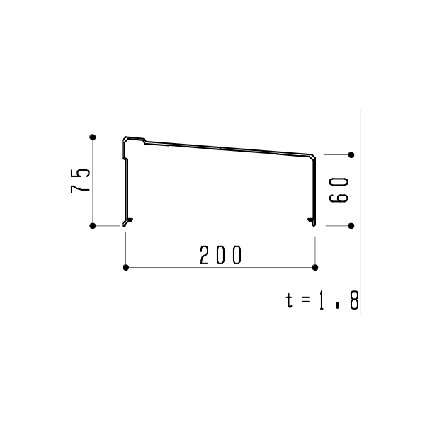 200笠木 KT-CK200 【定尺=4000】