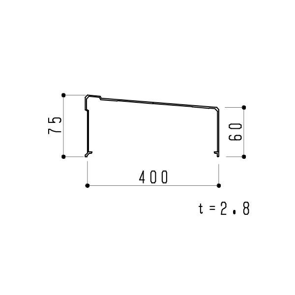 400笠木 KT-CK400 【定尺=4000】