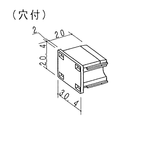 30x20角格子キャップ（穴付） B-CP3020A 【20個】