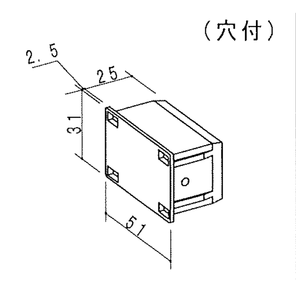 50ｘ30角格子キャップ（Ｓ用）（穴付） B-CP5030A 【20個】