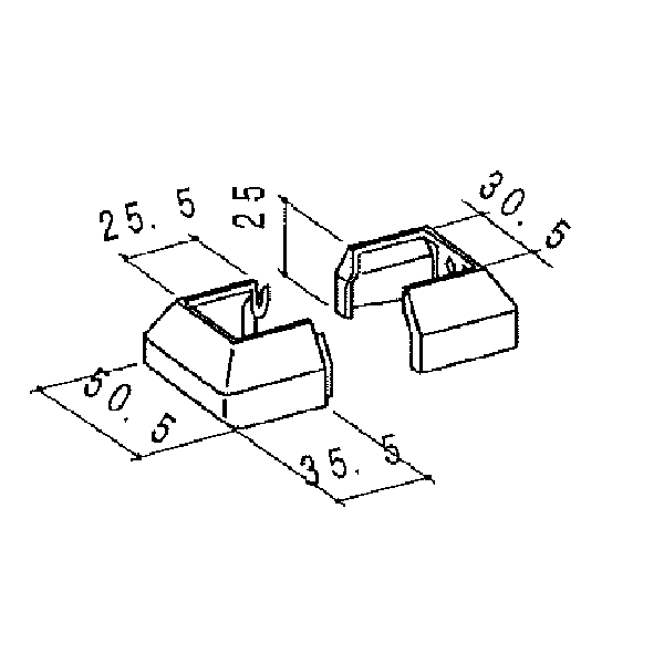 30x50角用足元カバー B-CP3050KB 【1個】