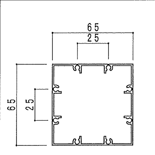 65ｘ65角パイプ KT-P6565-58 【サイズ=5800】