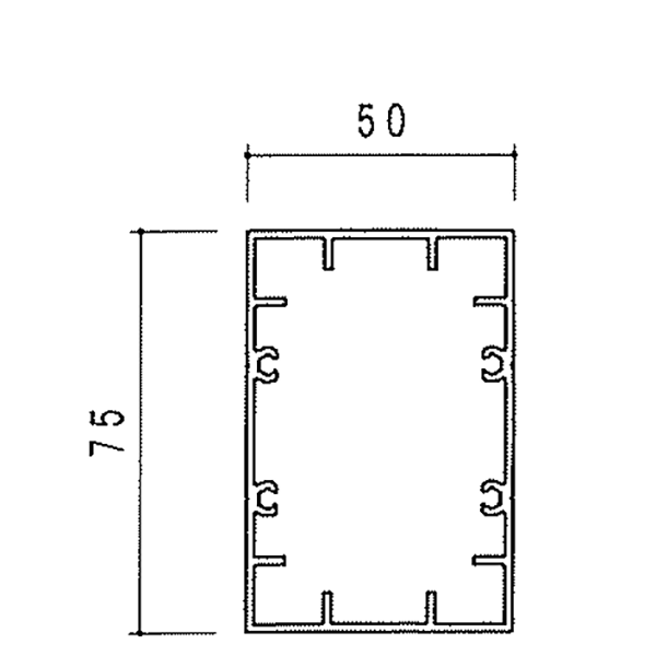 50ｘ75角パイプ KT-P5075-58 【サイズ=5800】