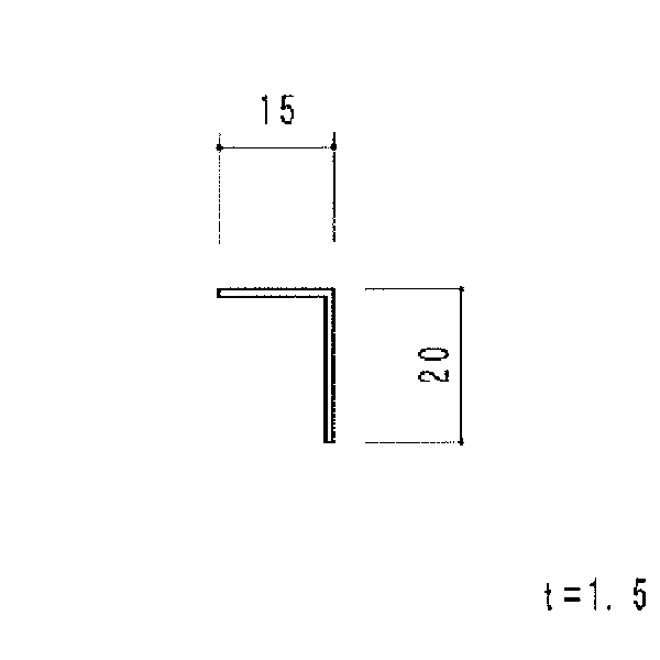 15x20アングル KT-AP1520H 【定尺=2000】