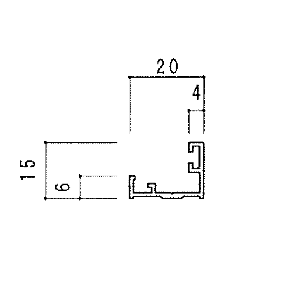 ガラスH枠 15×20 KT-T1520【定尺=4600】