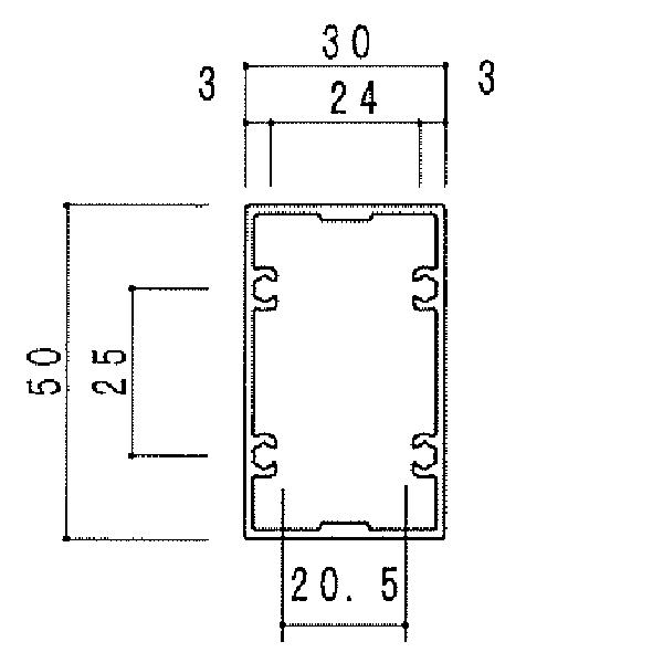 50ｘ30角パイプ KT-P5030 【定尺=5500】